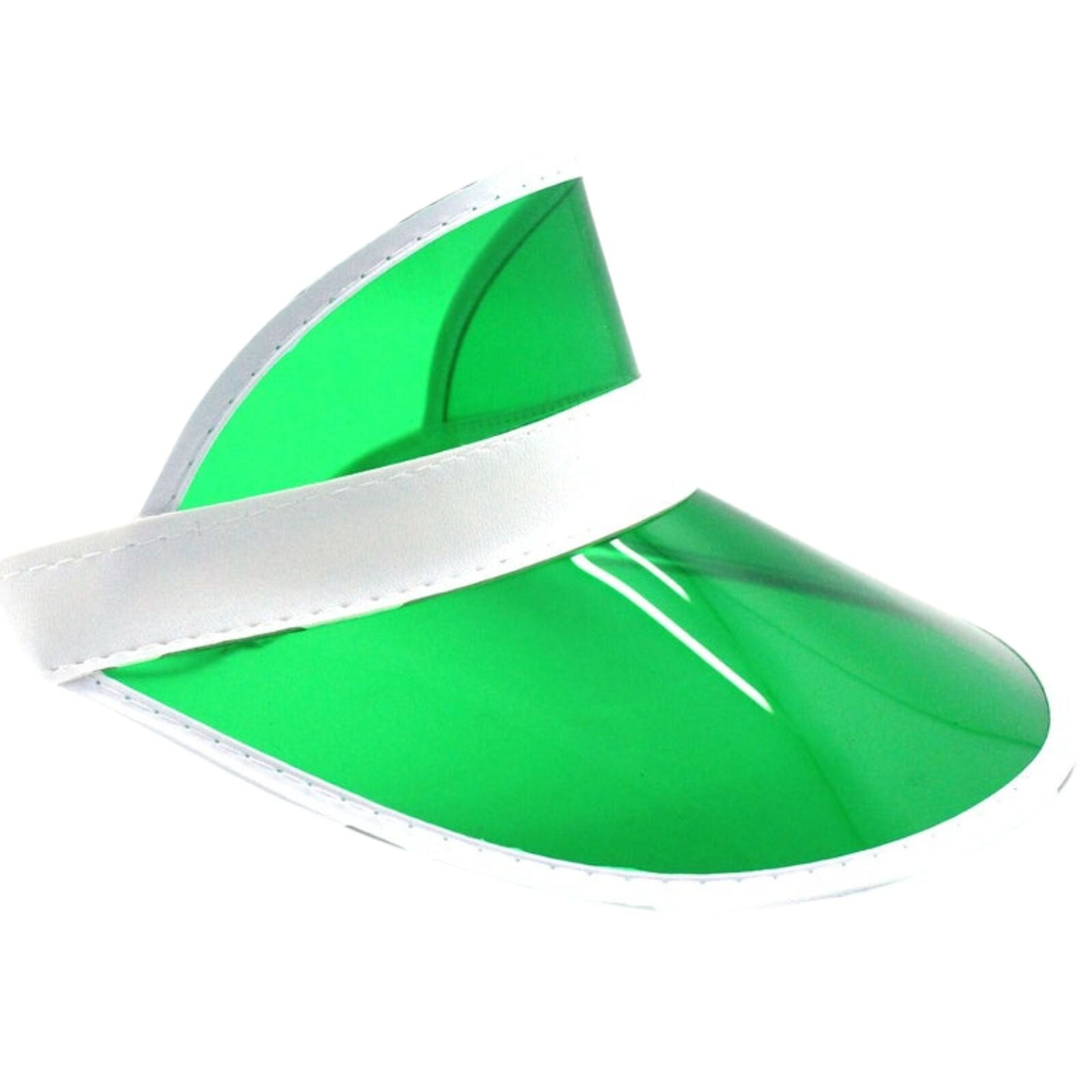Green Perspex Visor with White Rim β Retro 80s Rave Accessory, Adjustable Fit Australia Day